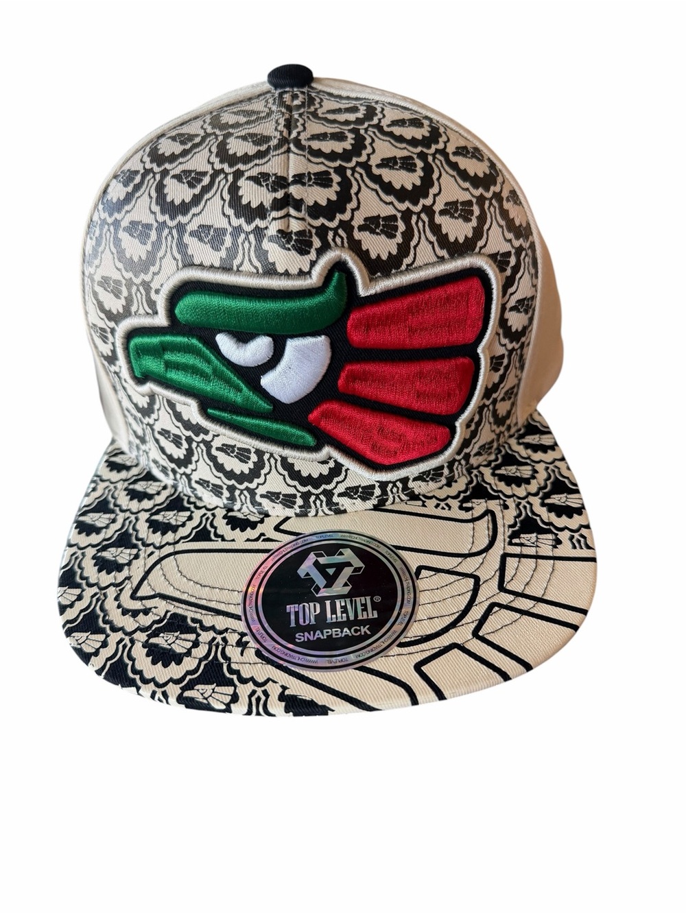 Men’s Snapback Hat with Green & Red Mexico Pride Eagle Logo #0167